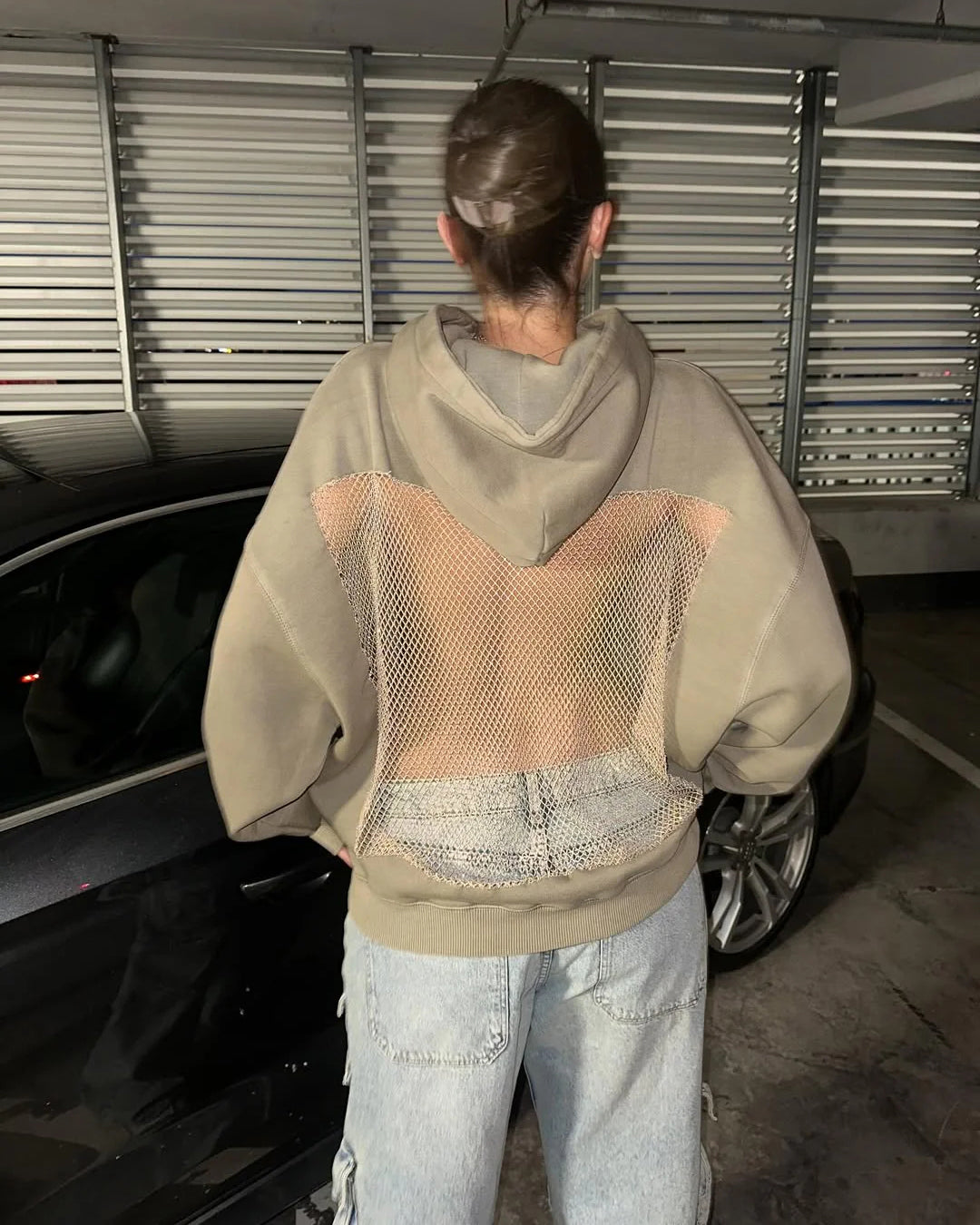 Luna Rhinestone Mesh Hoodie