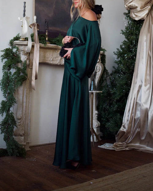 Convertible Drape Blouse & Bias Cut Slip Skirt