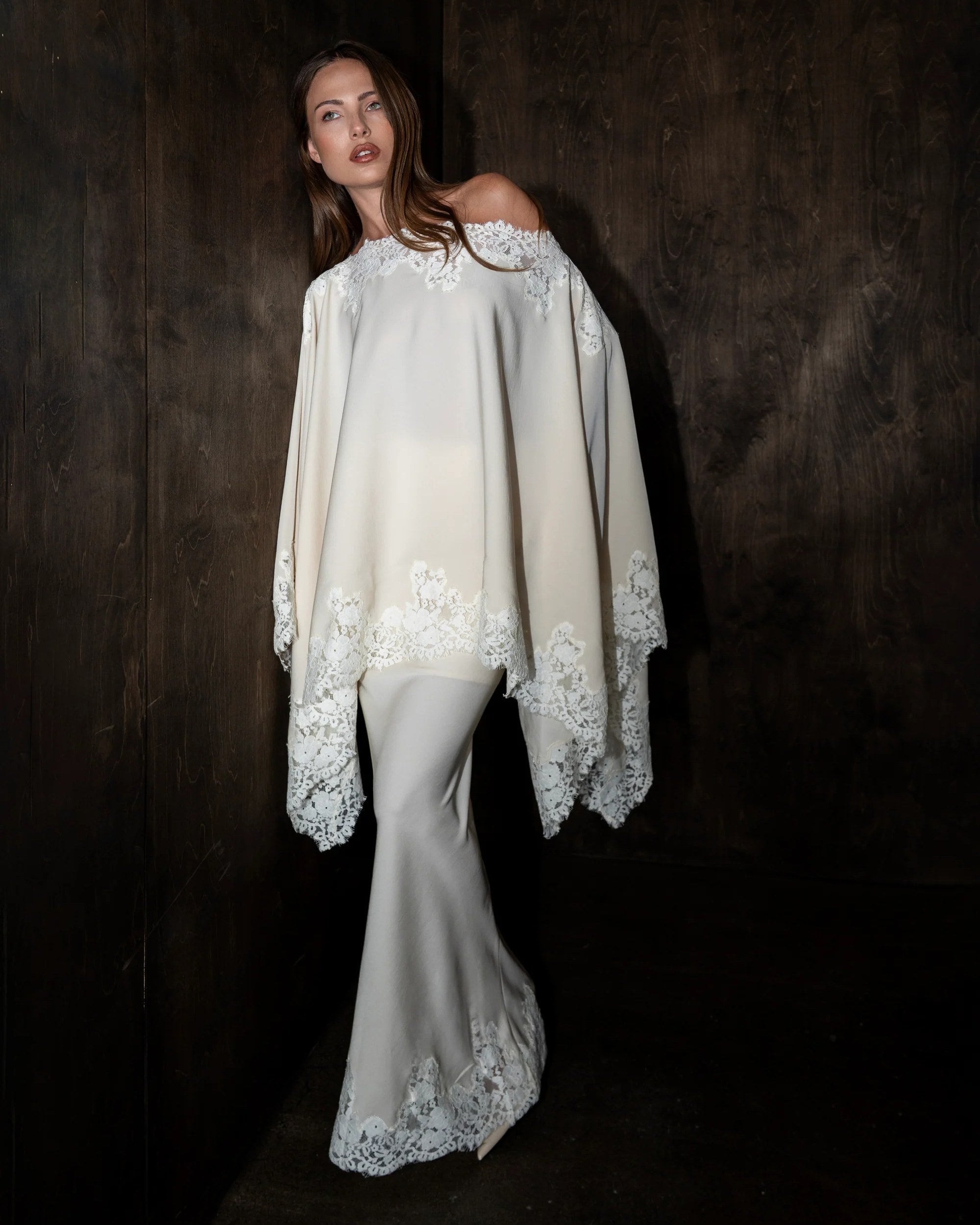 Lace Cape Top & Mermaid Skirt