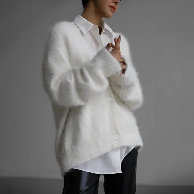 Knitted Cardigan Women V Nekc Loose Long Sleeve Casual Sweater Female 2025 Autumn Winter New Fashion Cardigans Ladies