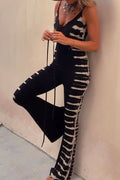 Moxidress Lace-Up Tie Dye Cami Jumpsuit