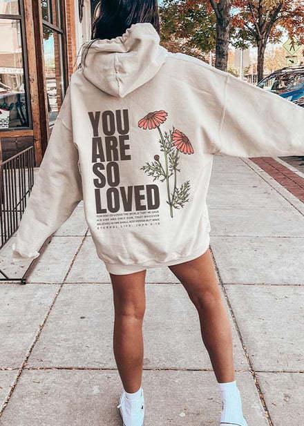 “You Are So Loved” Graphic Hooded Sweatshirt