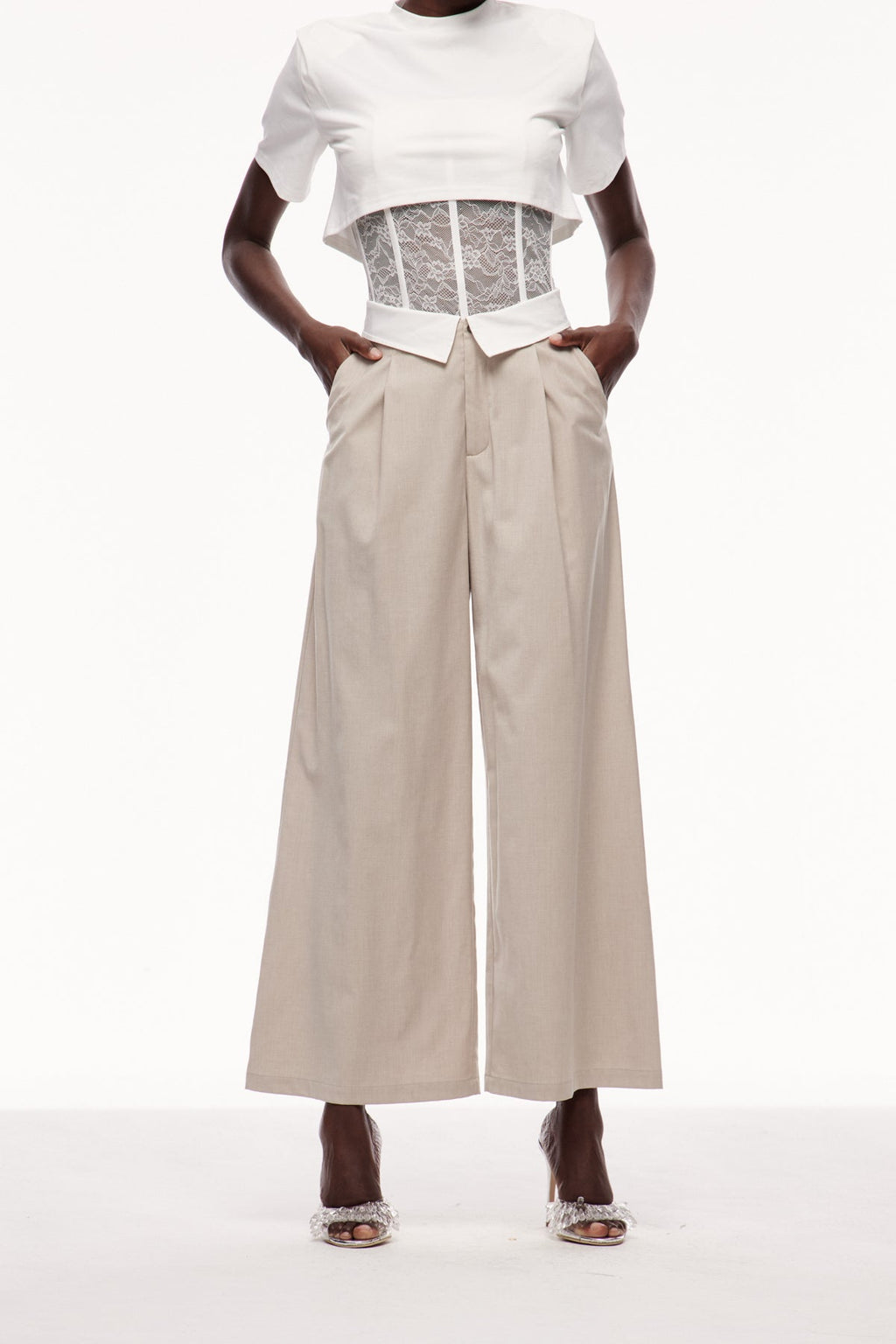 Cerdic Lapel Deconstruct Pants