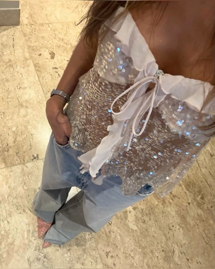 Clarissa Sequin Halter Top