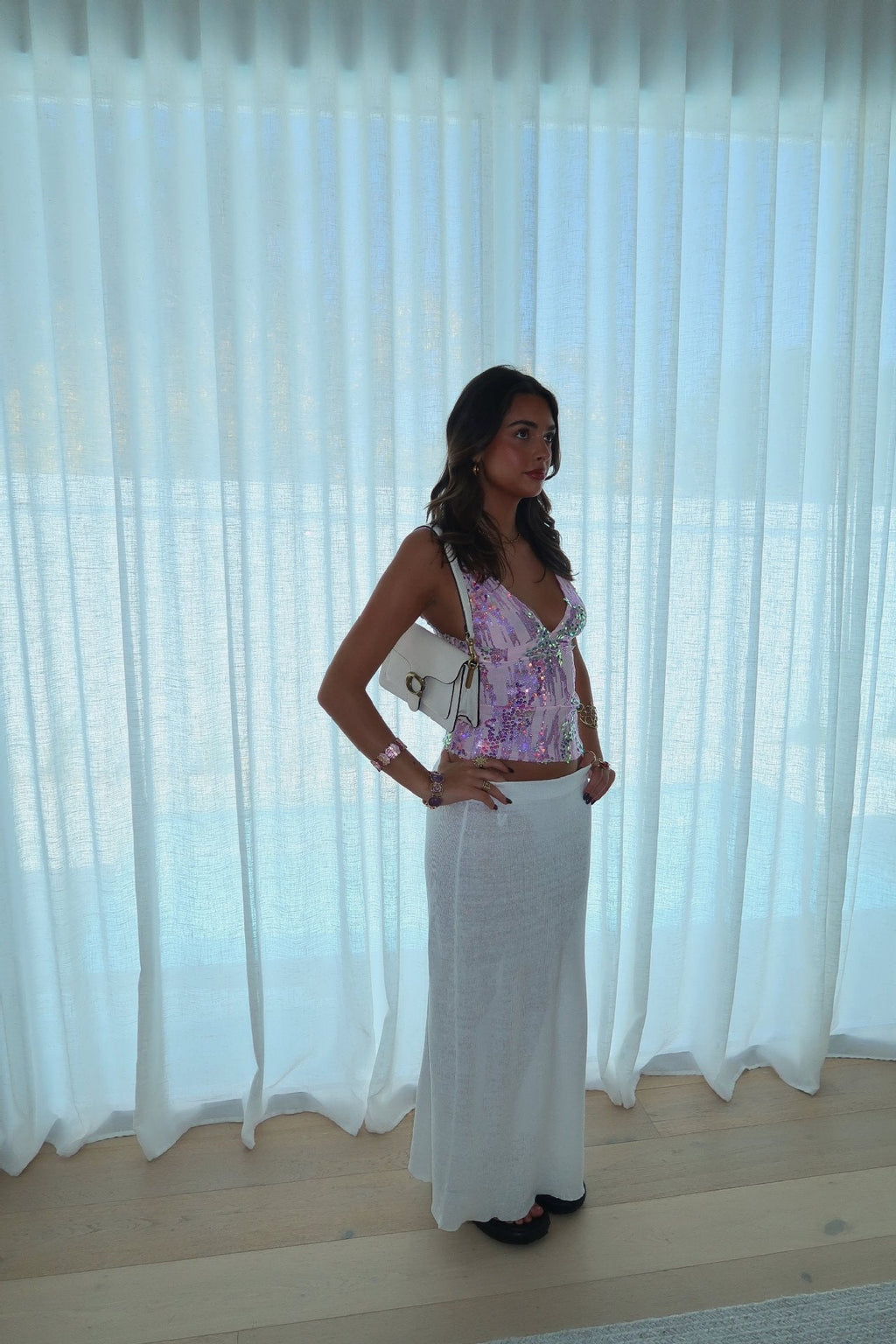 Ivanna Sequin Halter Tank Top