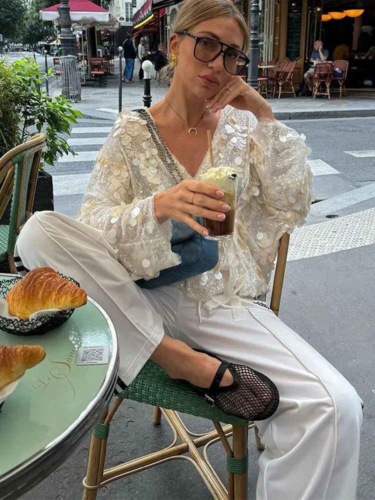 Rhea Glamorous Sparkling Blouse