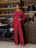 Love One Another Metallic Cutout Back Jumpsuit