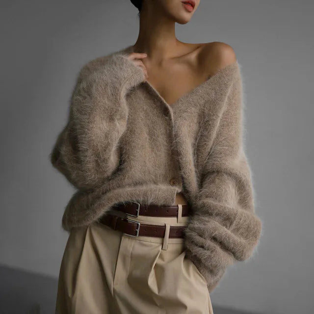 Knitted Cardigan Women V Nekc Loose Long Sleeve Casual Sweater Female 2025 Autumn Winter New Fashion Cardigans Ladies