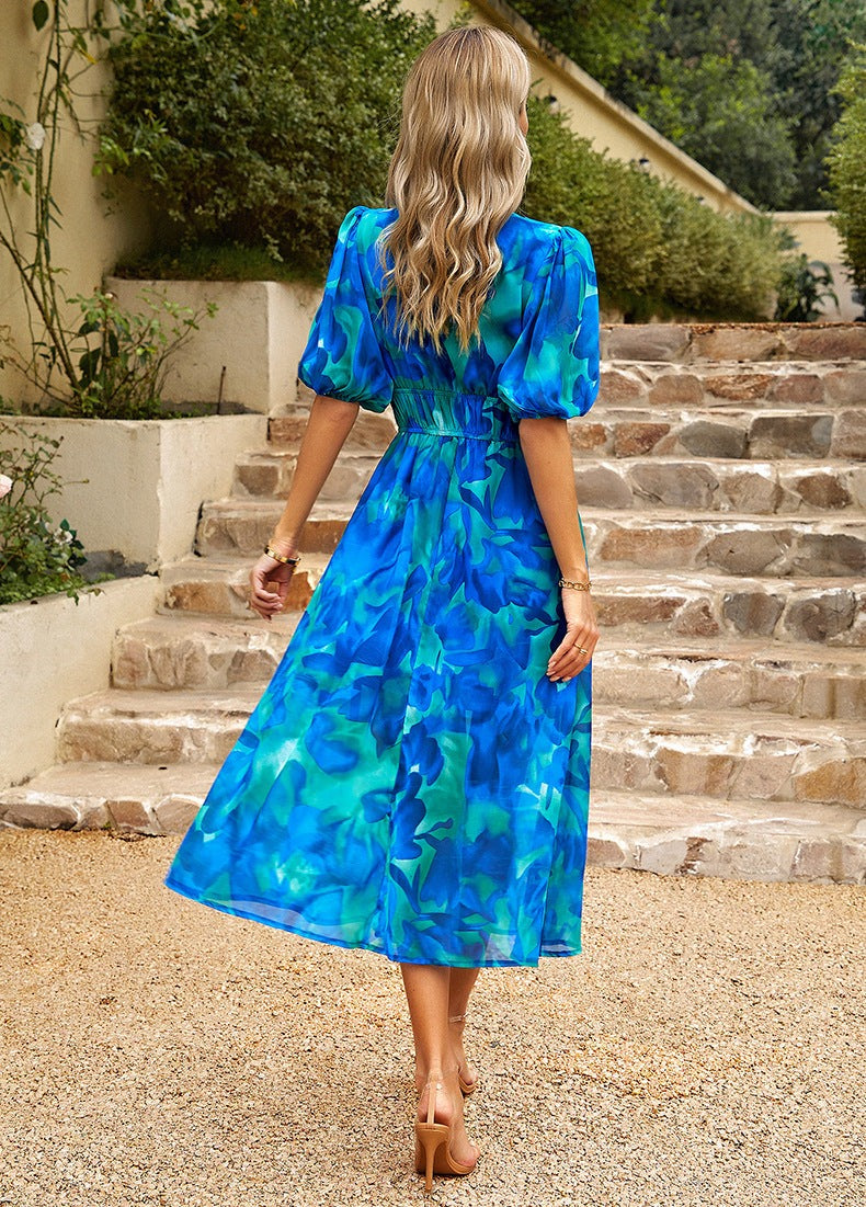 Gabriella | V-Neck Printed Dress